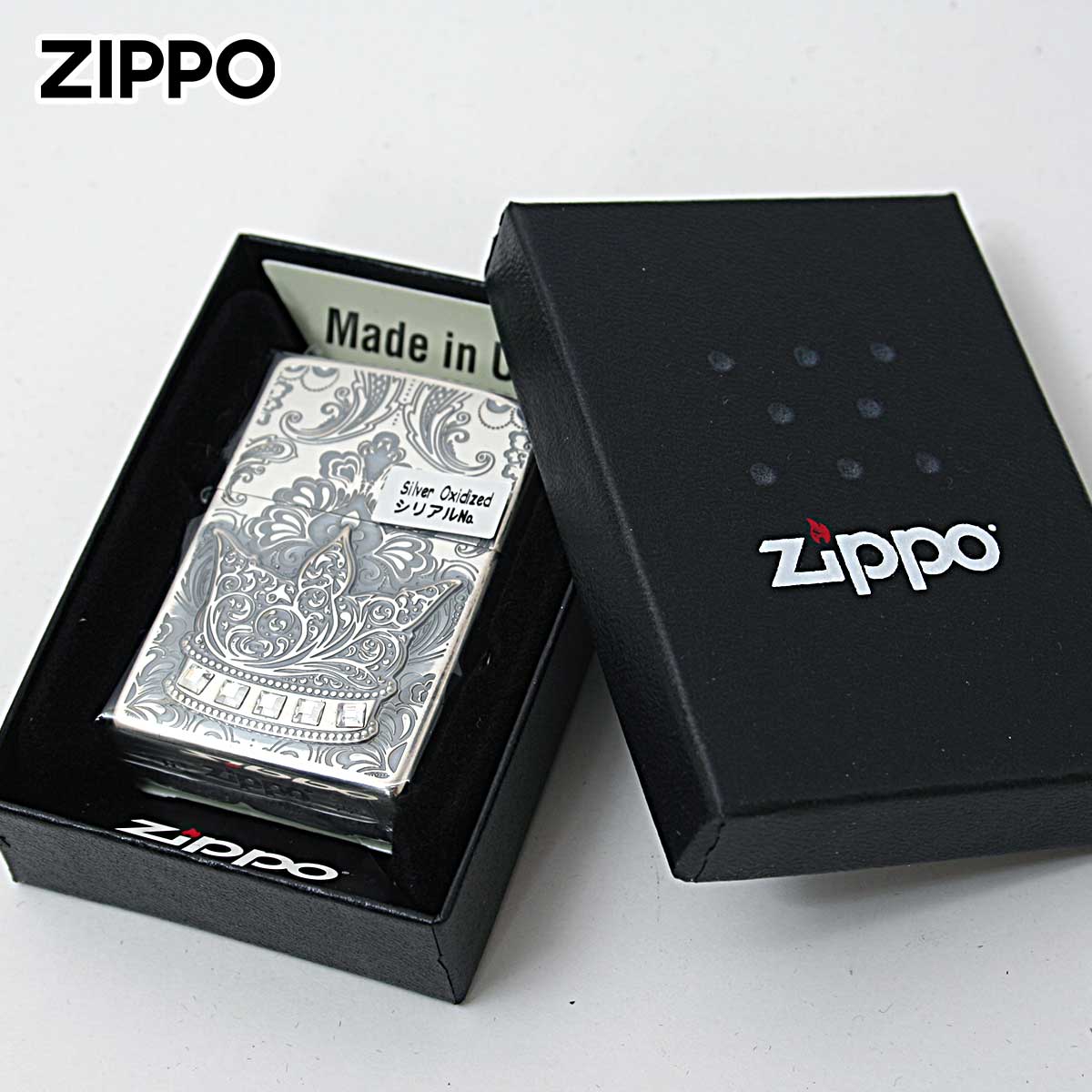 楽天市場】Zippo ジッポライター 王冠 クラウン メタル ラインストーン