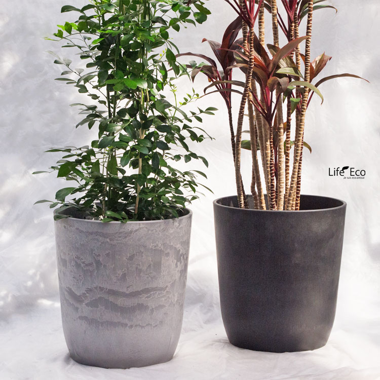 楽天市場】植木鉢（鉢カバー） 軽量 グライス ラウンド グレー（灰