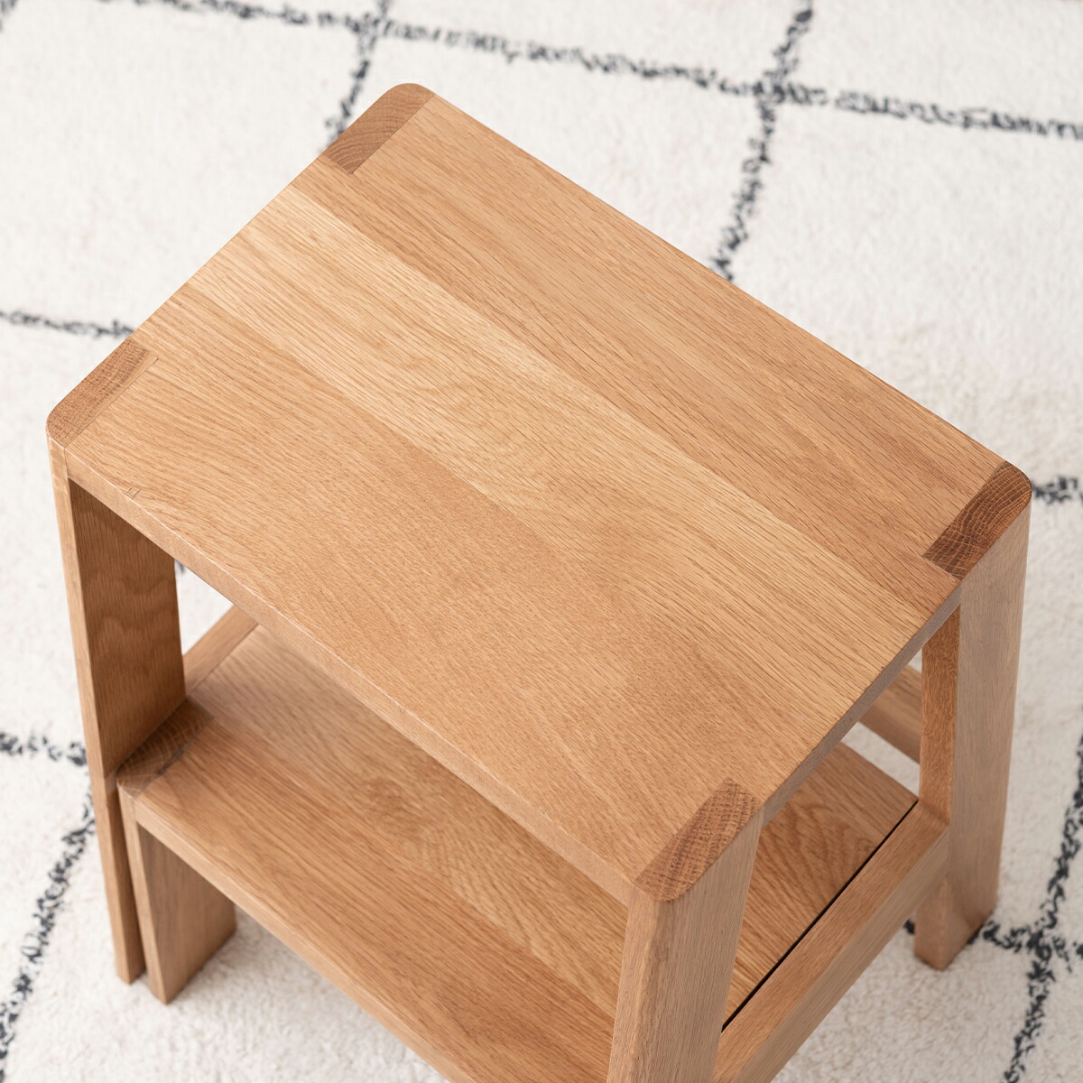 楽天市場】ステップ 2段 踏み台 ディスプレイ スライド 天然木 オーク