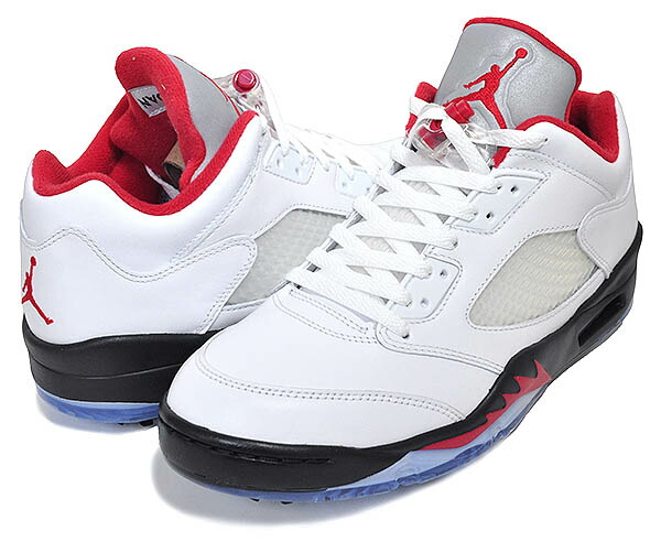 楽天市場】NIKE JORDAN 5 LOW GOLF FIRE RED white/fire red-black