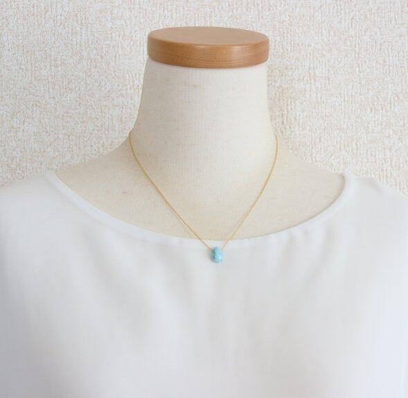 楽天市場】ラリマー 一粒 ネックレス（ペアシェイプ 通しネックレス