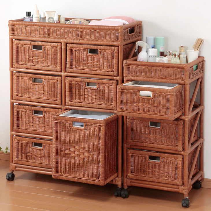 楽天市場】ランドリーチェスト ワイド 4段 キャスター付き ランドリー