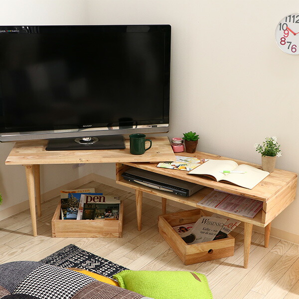 楽天市場】テレビボード TV台 家具天然木 ラバーウッド ロータイプ