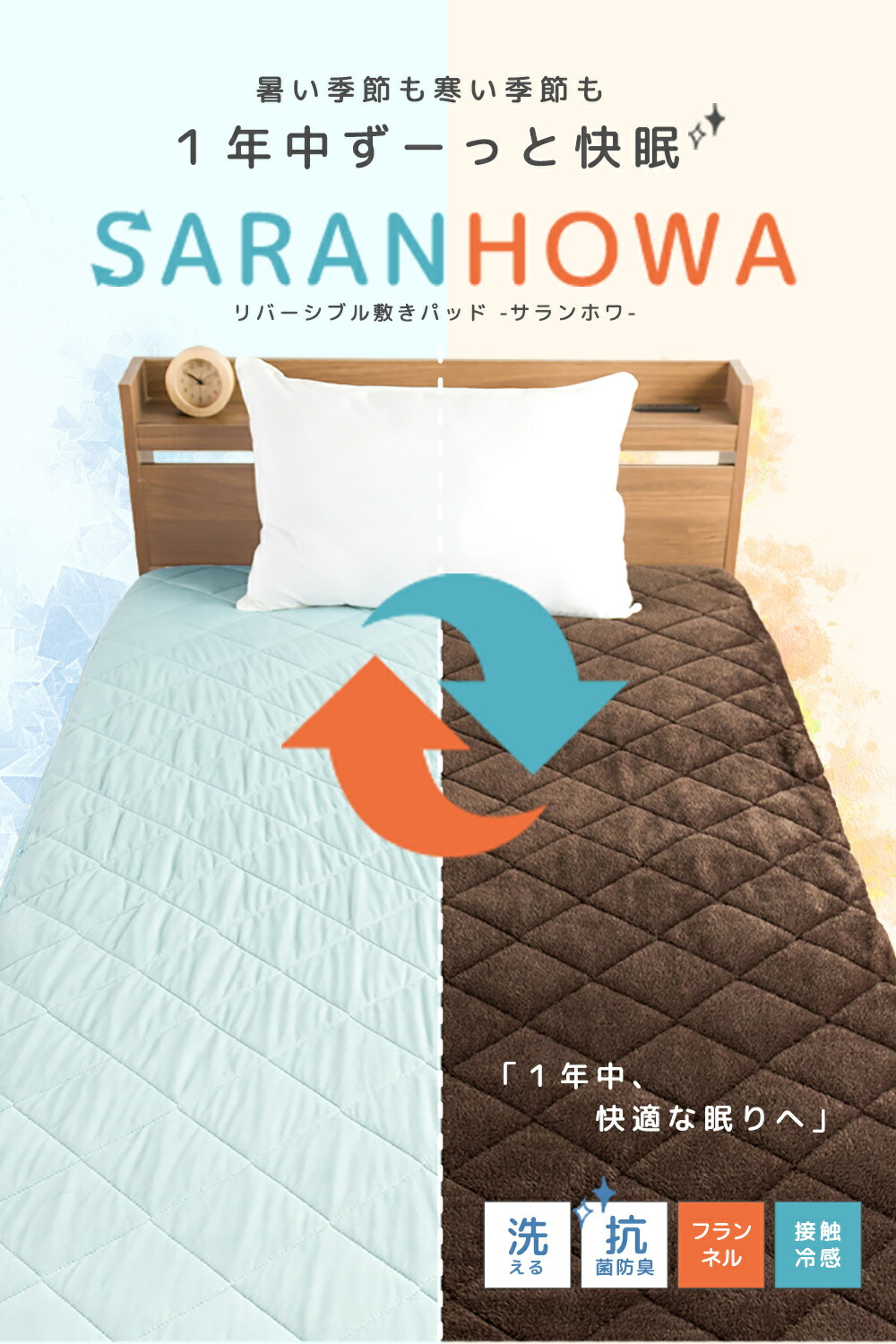 楽天市場】【冬物処分在庫限り】夏冬対応リバーシブル 敷きパッド 両面