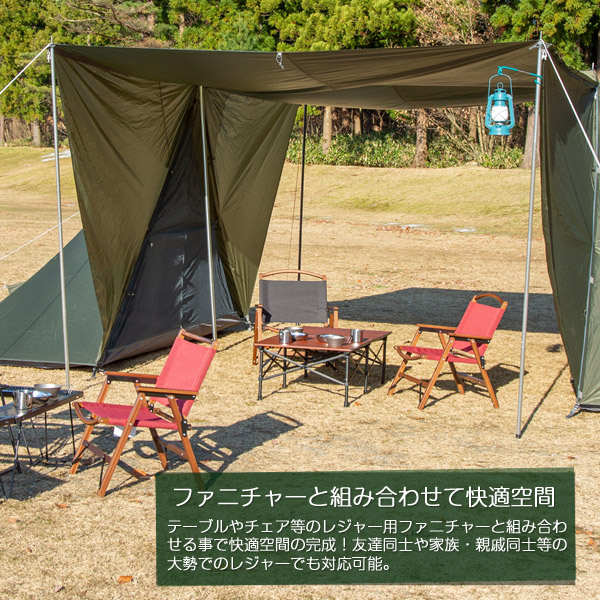 楽天市場】【送料無料】2ポールテント サイドウォール付/BUNDOK