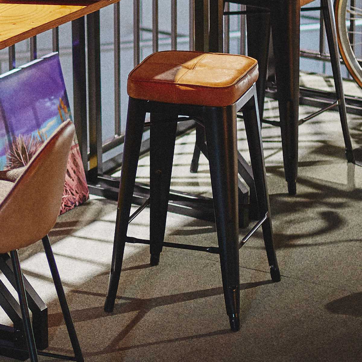 楽天市場】ハイスツール 同色2脚セット 座面高70cm クッションチェア