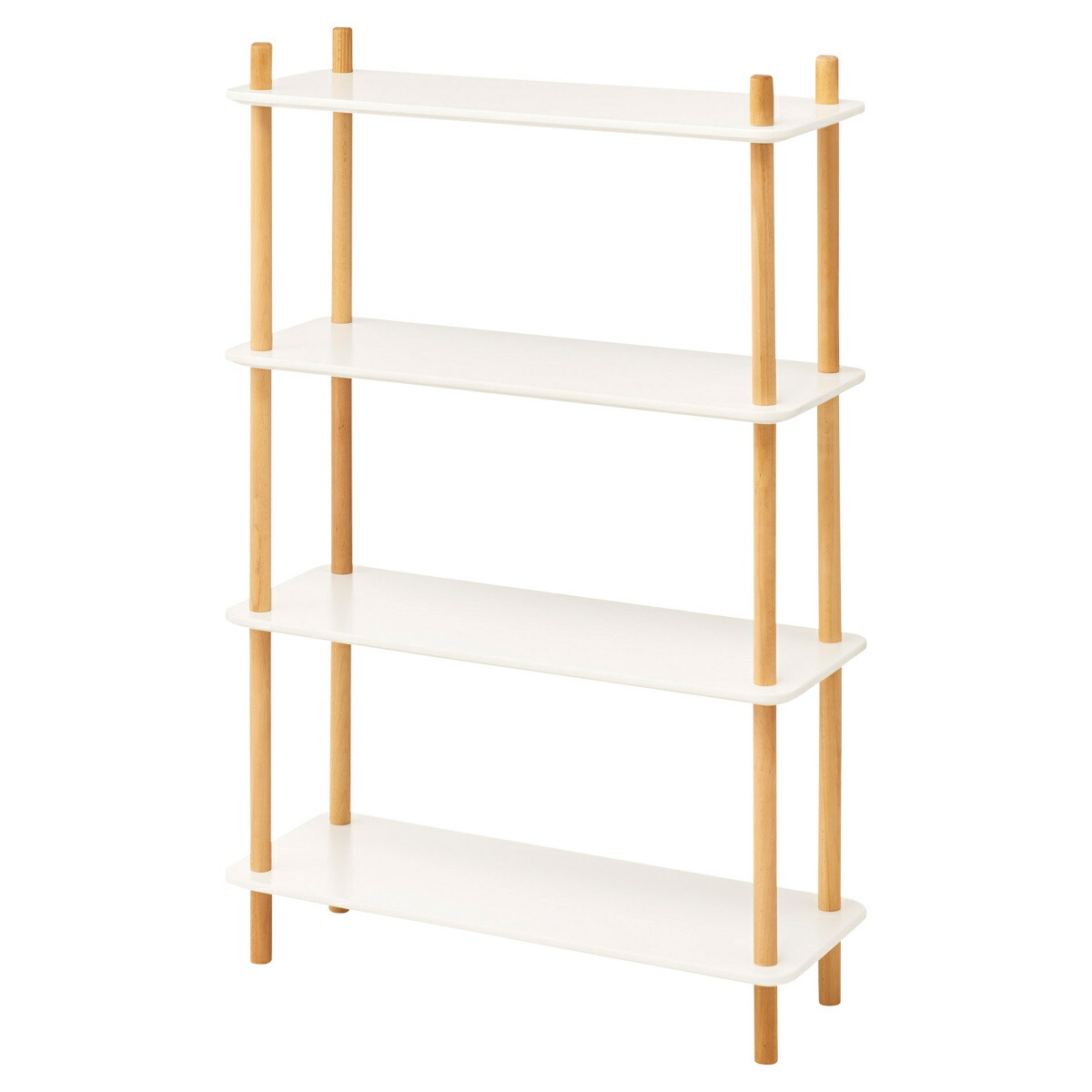 楽天市場】オープンラック 4段 簡単組立て 天然木フレーム 幅80cm