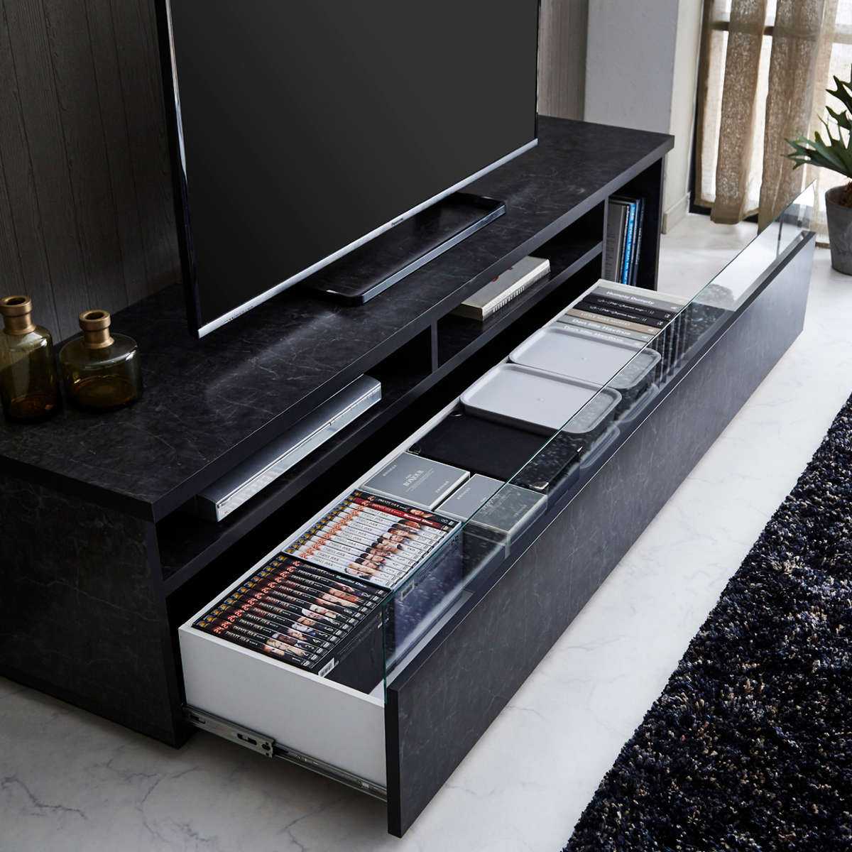 楽天市場】テレビ台 ローボード 石目調 モダンデザイン 日本製 幅180cm