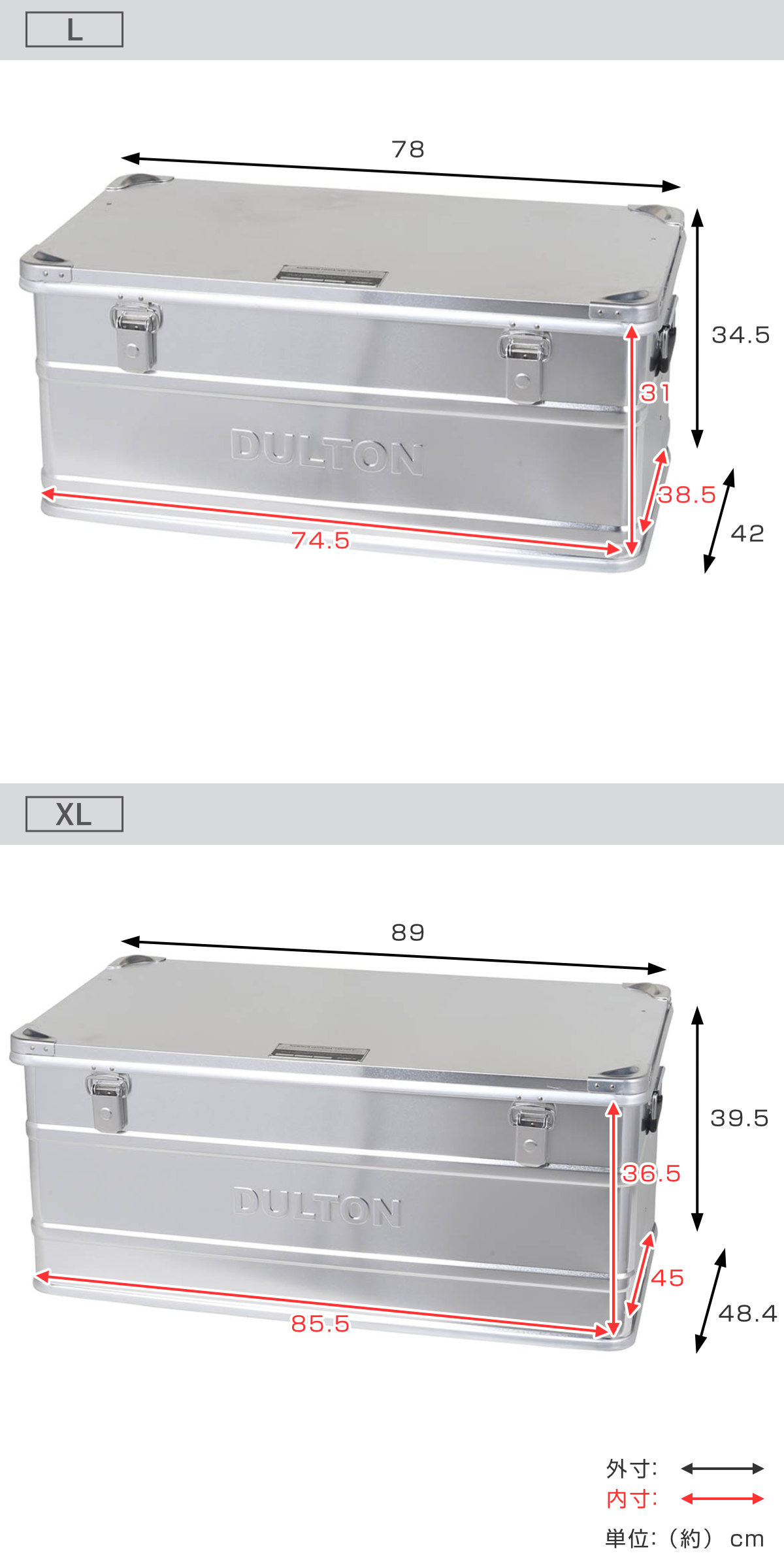 楽天市場】収納ボックス ふた付き アルミ コンテナ コンボイ 2 DULTON
