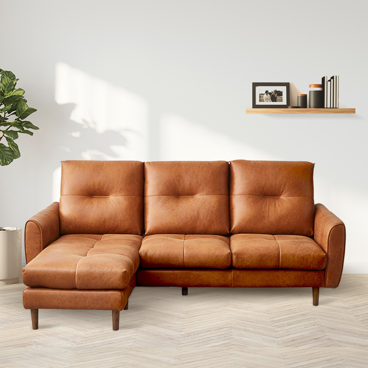 楽天市場】カウチソファ 3人掛け 幅196cm レイアウト自由 レザー