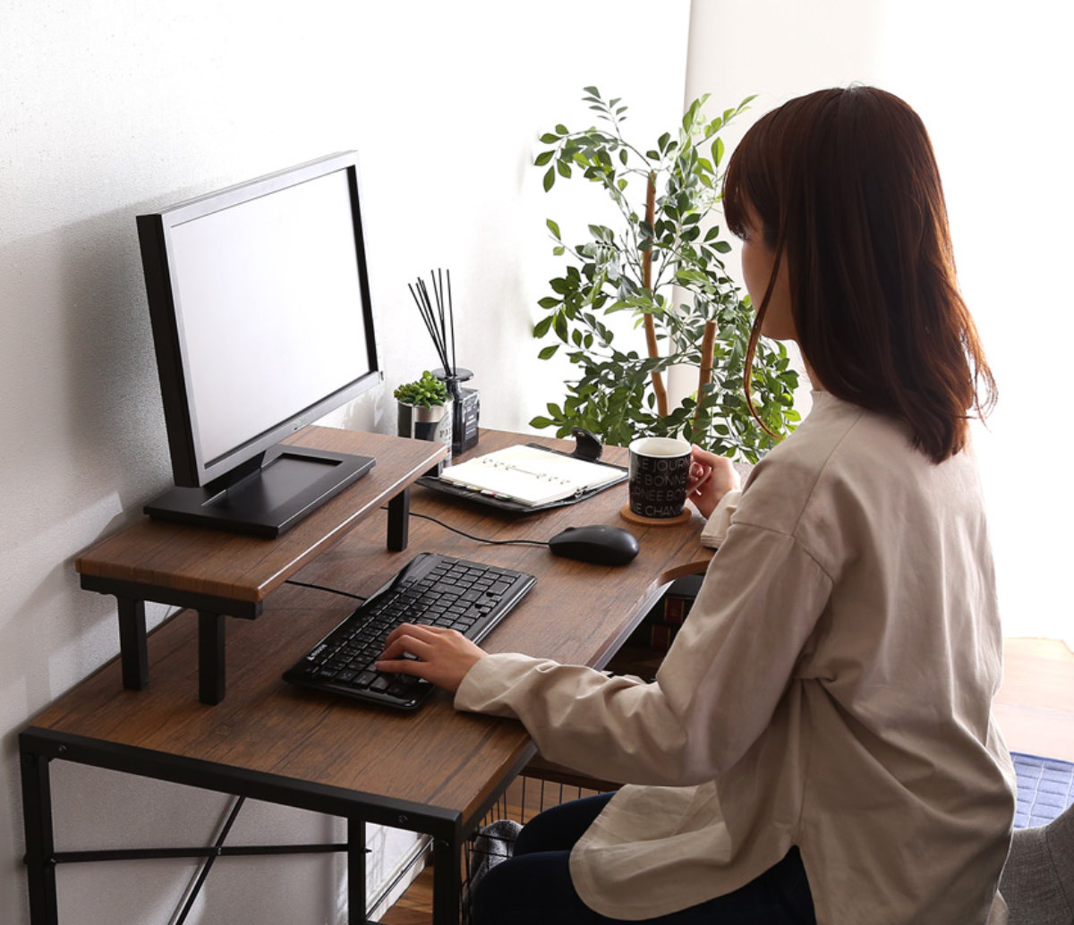 楽天市場】デスク L字 幅110cm ラック ディスプレイラック （ 送料無料