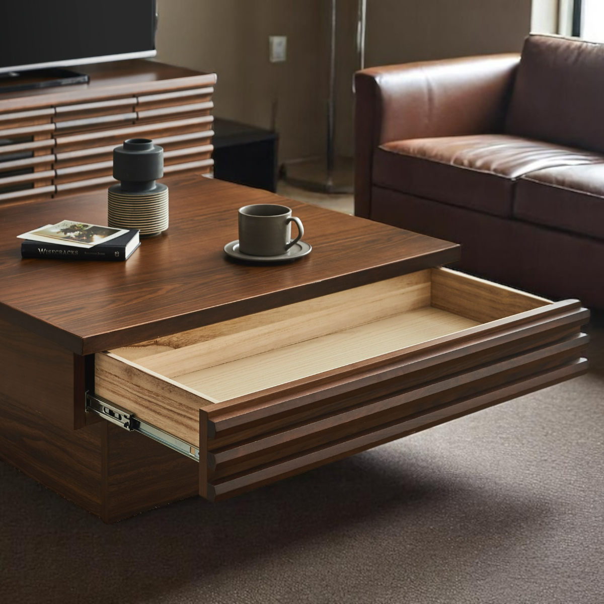 楽天市場】リビングテーブル 高さ37cm 天板正方形 引出し付 センター