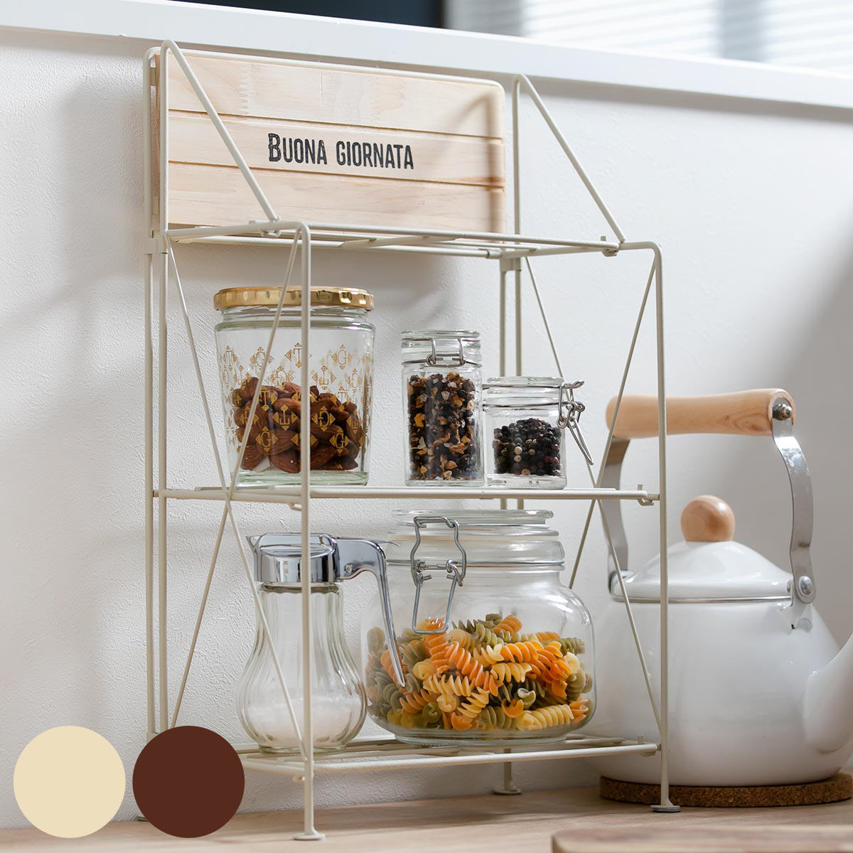 楽天市場】調味料ラック アドボナ フォールディングラック L 3段 木製