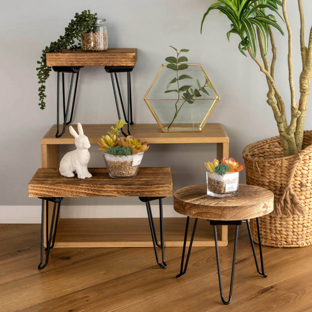 楽天市場】花台 プランタースタンド ピエニ スクエアスタンド 木製