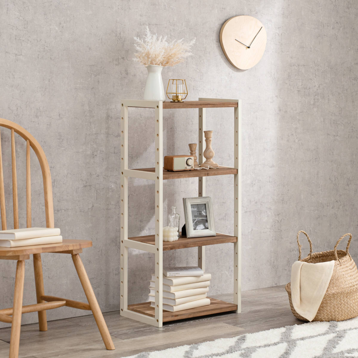 楽天市場】オープンラック 4段 木製 ディスプレイラック ウッド