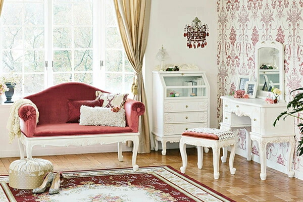 楽天市場】キャビネット 幅70cm 姫系 猫脚 両開き扉 引出し付 完成品