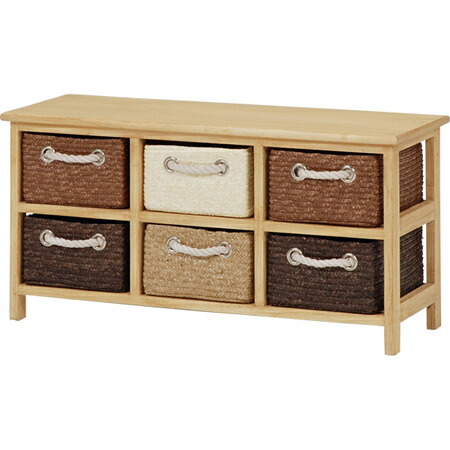 楽天市場】ランドリーチェスト 収納チェスト 編みかご ワイド 2段