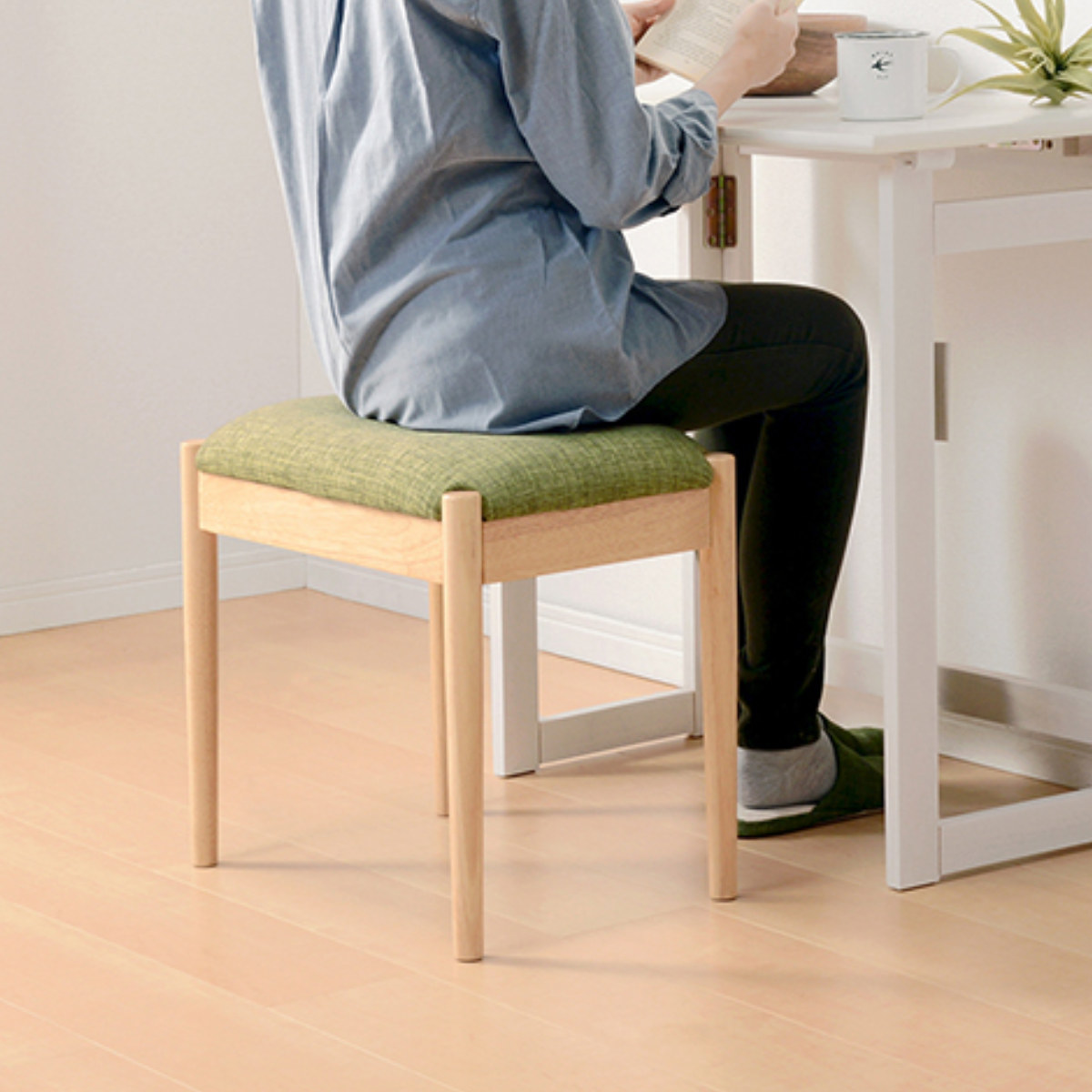 楽天市場】スツール 角型 木製 ナチュラルフレーム 高さ43cm （ 椅子