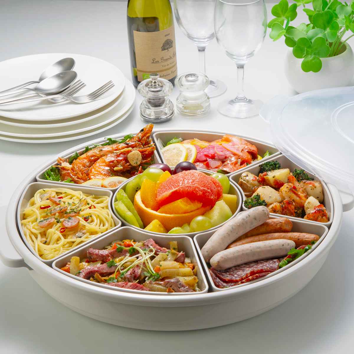 楽天市場】オードブル皿 39cm 仕切り皿 プラスチック （ オードブル