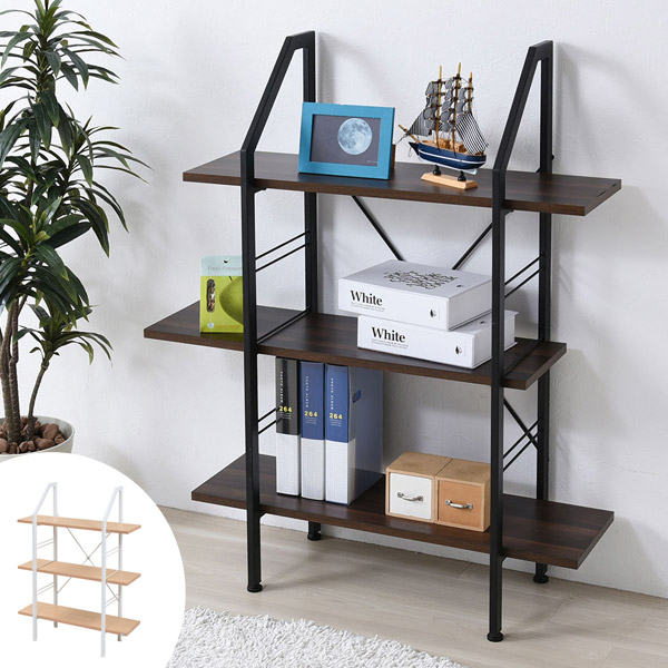 楽天市場】オープンラック 3段 アイアンフレーム ミッドセンチュリー