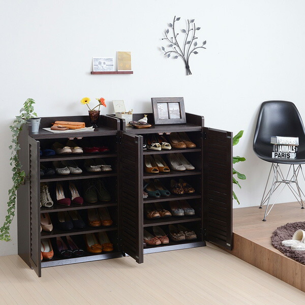 楽天市場】下駄箱 ルーバー 幅60cm×高さ90cm 2個組 （ 送料無料