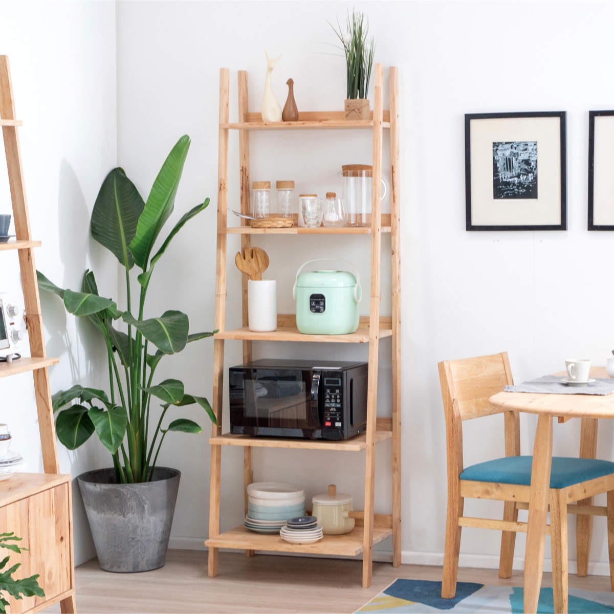 楽天市場】オープンラック 幅60cm 5段 分割可能 ラバーウッド 無垢材