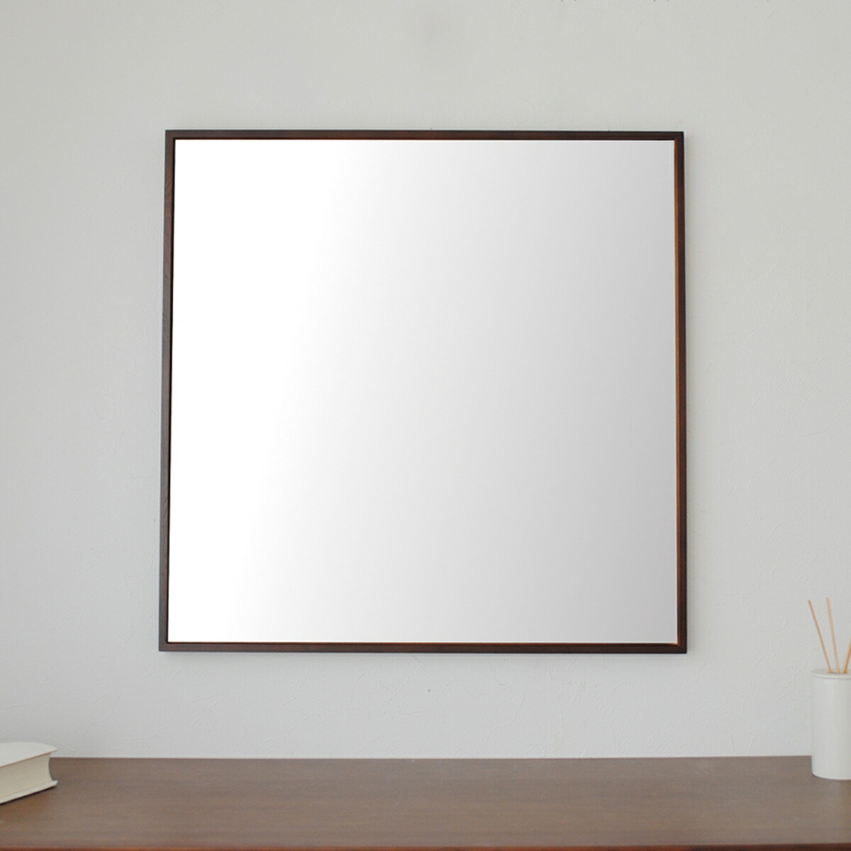 楽天市場】ウォールミラー 60×60cm 細枠 正方形 （ 送料無料 鏡 壁掛け