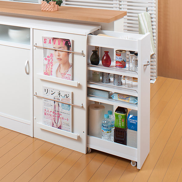 楽天市場】カウンター下収納 サイドワゴン キッチンワゴン キャスター