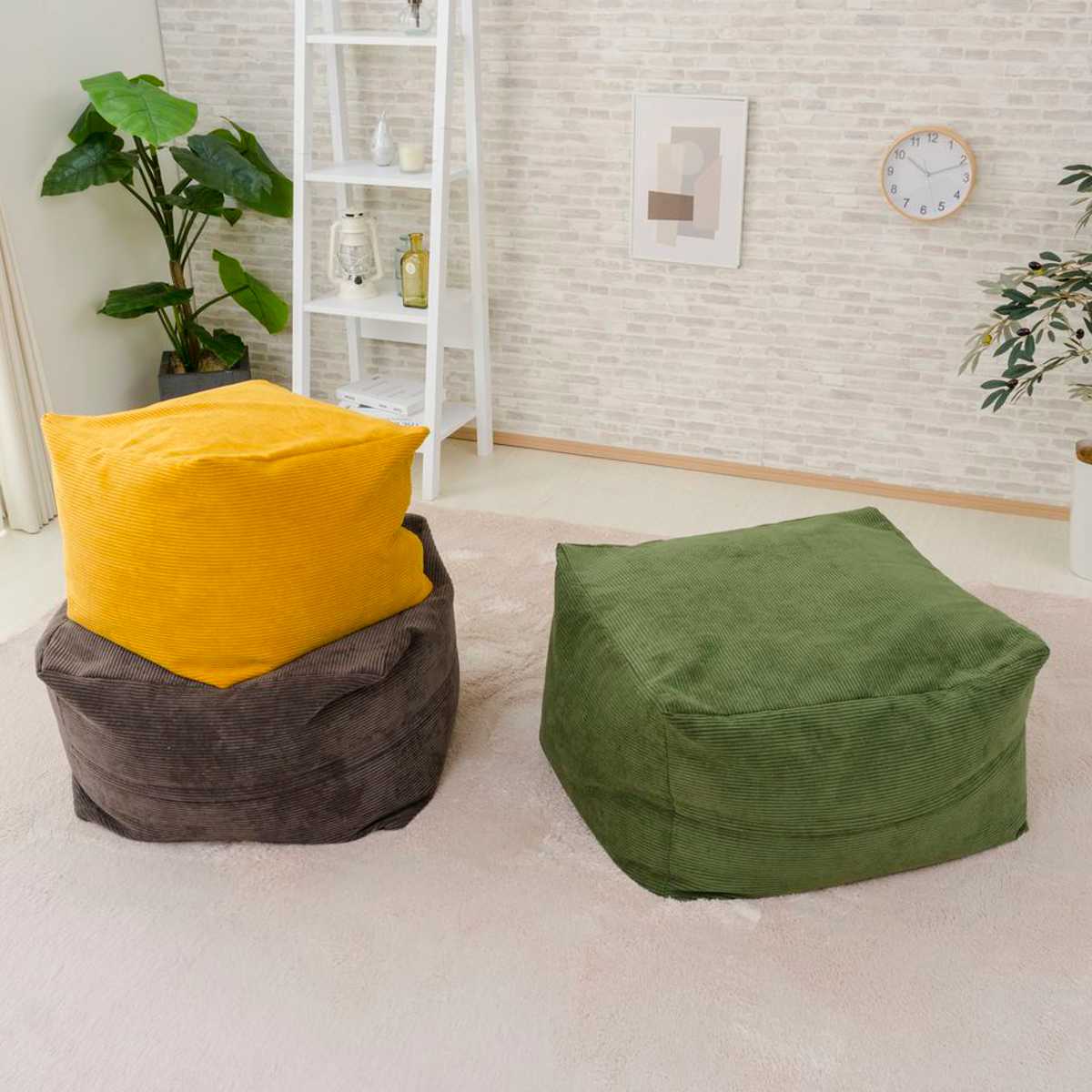 楽天市場】ビーズクッション コーデュロイ Mサイズ カバー洗濯可 日本