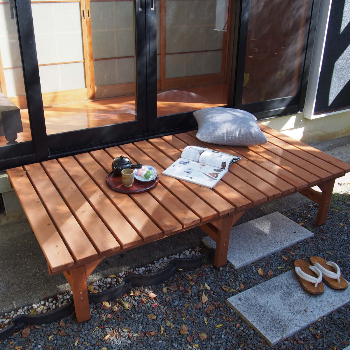 楽天市場】ユニット縁台ベンチ hiyori 幅174.5 奥行88 （ ガーデン