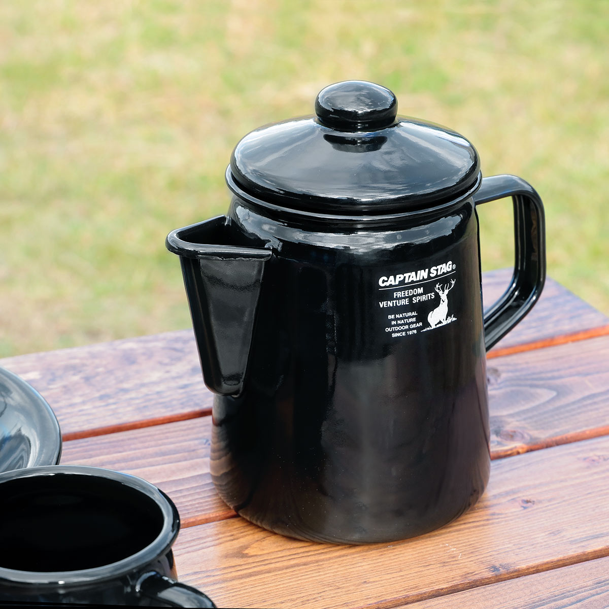 楽天市場】ケットル ホーロー 750ml キャプテンスタッグ ブラック