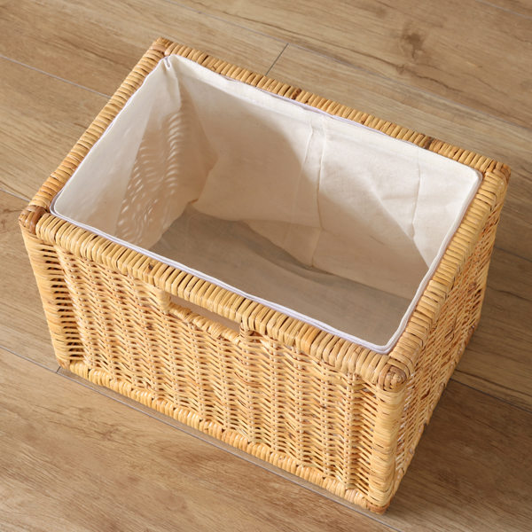 楽天市場】籐 バスケット 3個組 内布張り ラタン製 かご 約幅38cm