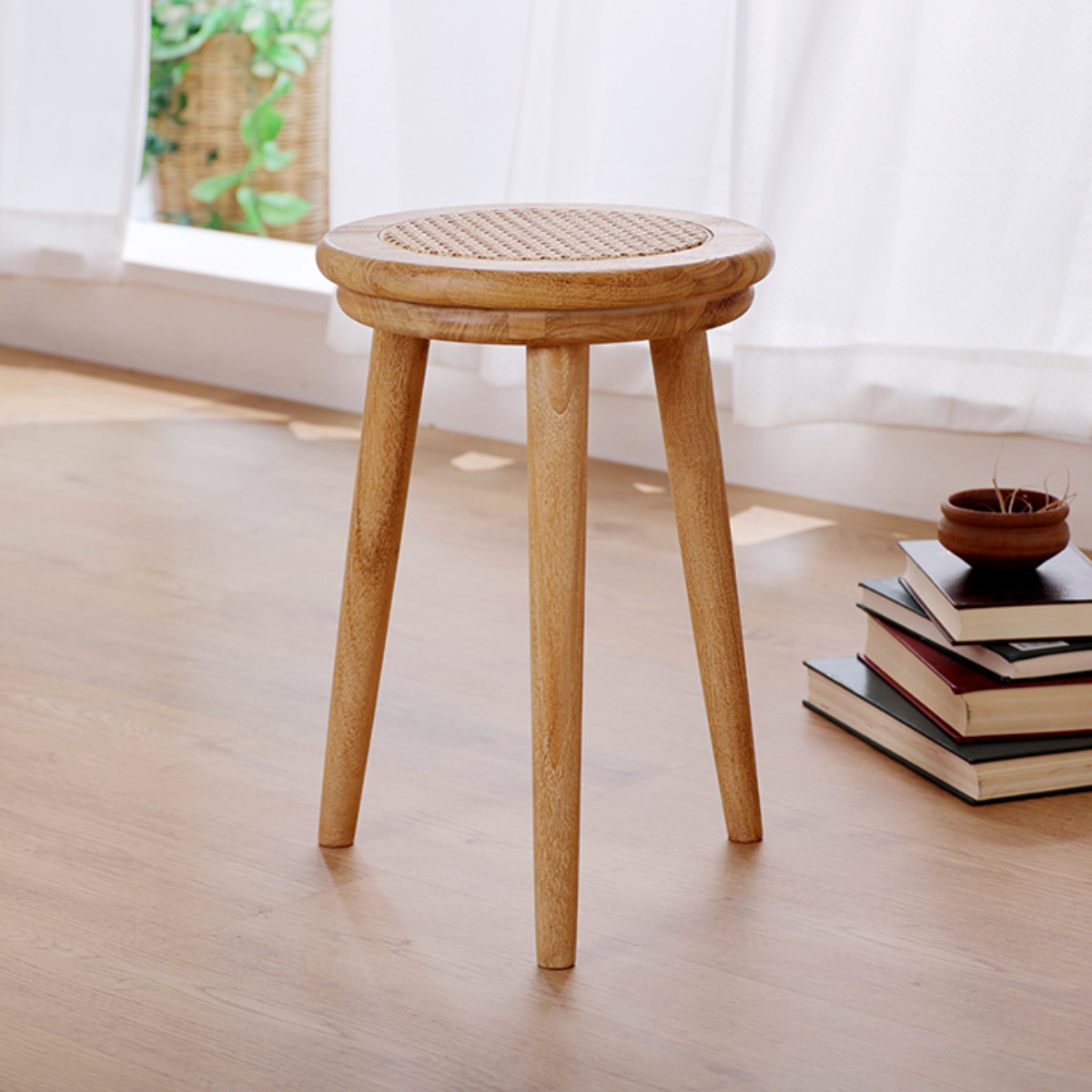 楽天市場】スツール ラタン 高さ44cm チーク 天然木 CALM （ ラタン
