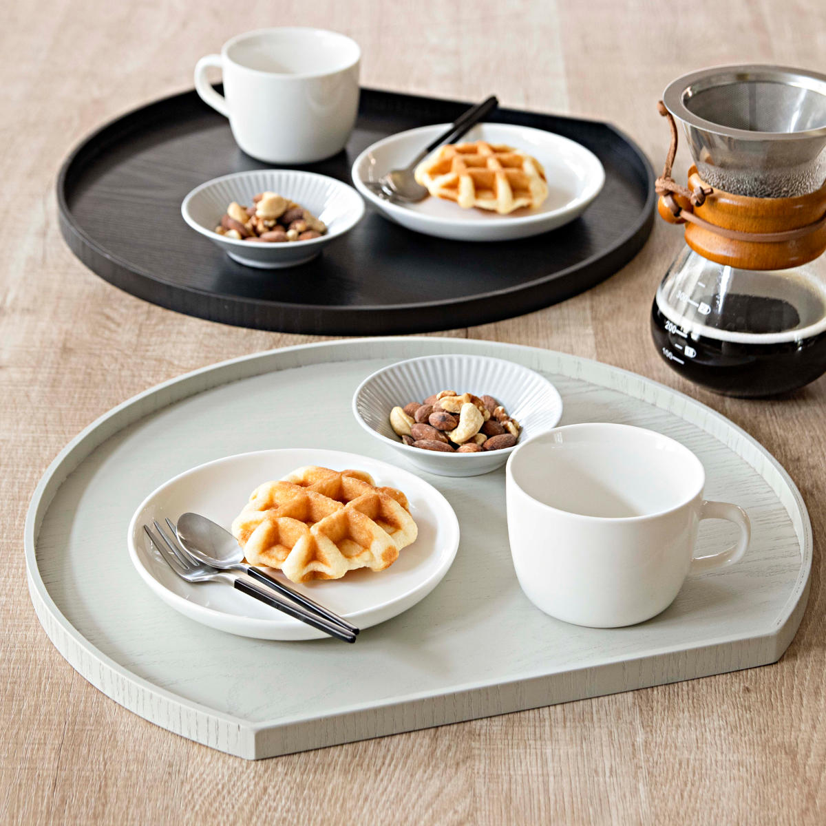 楽天市場】お盆 36cm トレー 半月膳 半月盆 木製 （ ランチョンマット