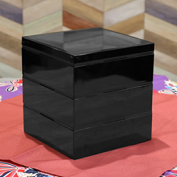 楽天市場】弁当箱 重箱 3段 3900ml 4人 5人用 18cm 角 三段重 黒内朱