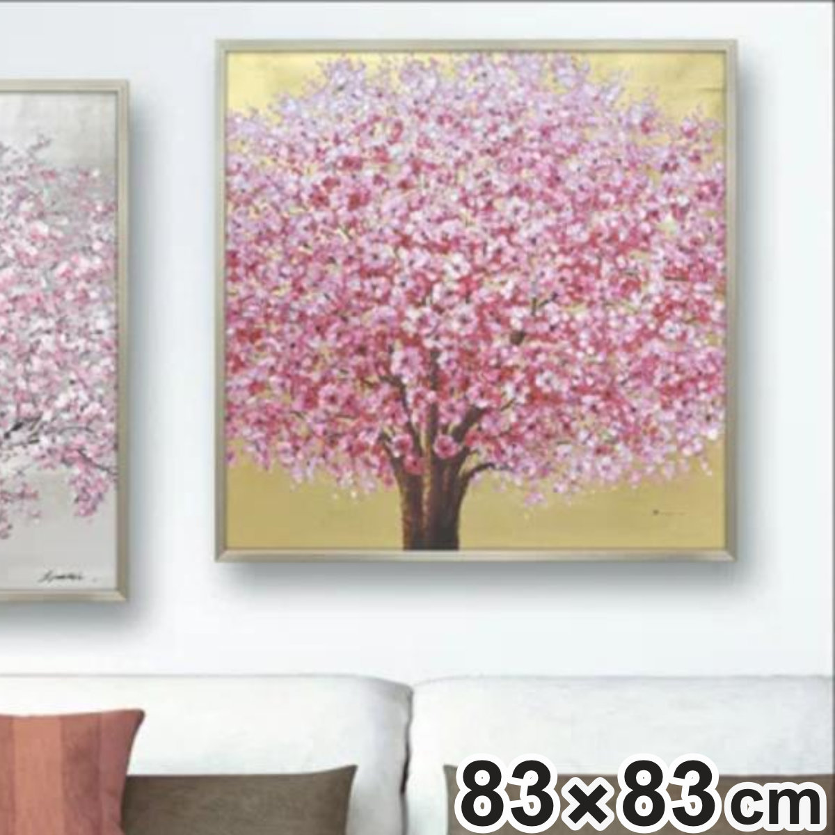 楽天市場】アートパネル オイルペイントアート 『ゴールデン サクラ