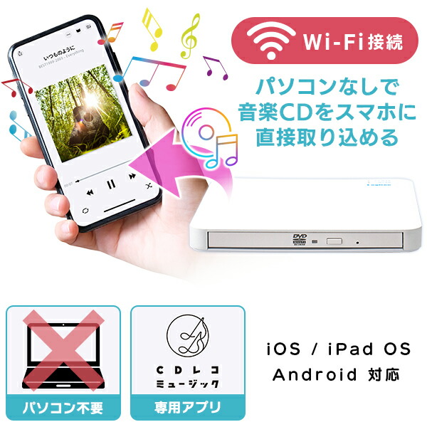 楽天市場】[3/11までP5倍]スマートフォン用 CDレコーダー Wi-Fiモデル