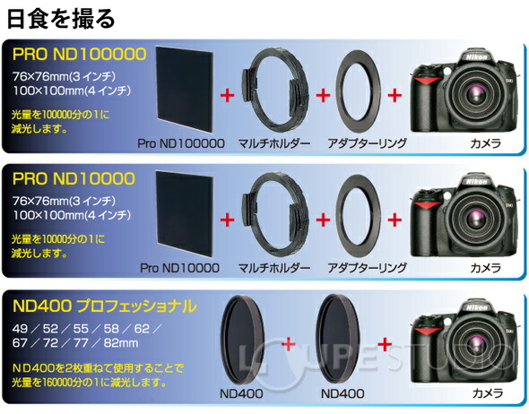 楽天市場】NDフィルター 76X76 PRO ND 100000 ケンコー 減光フィルター