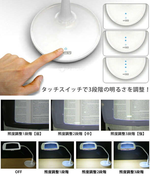 楽天市場】スタンドルーペ LEDライト付き 2倍 155×110mm 非球面レンズ