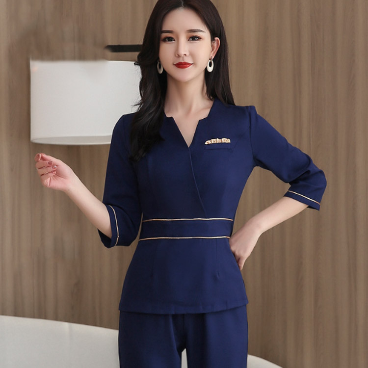 楽天市場】エステ ユニフォーム 上下セット レディース 七分袖 サロン