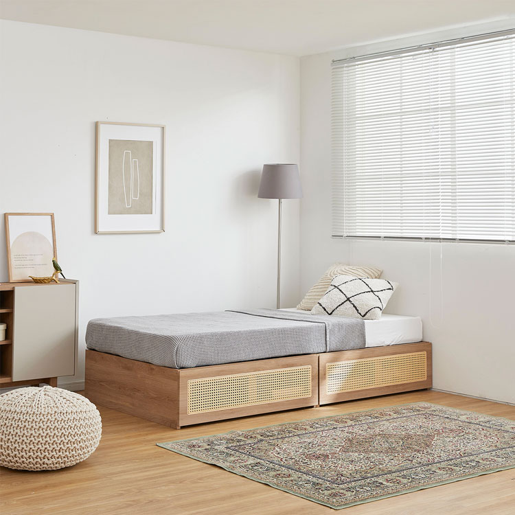 シングルサイズ 木目調 ベッドフレーム / ベッド下収納可！⭐A①111