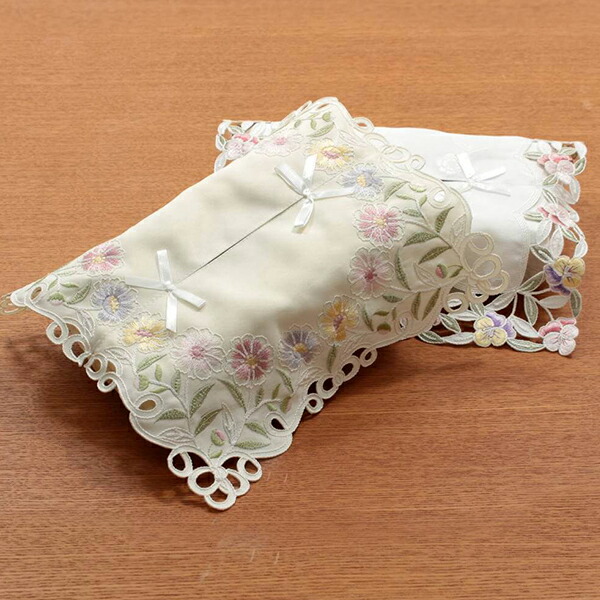 楽天市場】ティッシュボックスカバー 約26×12×11cm コード刺繍 撥水