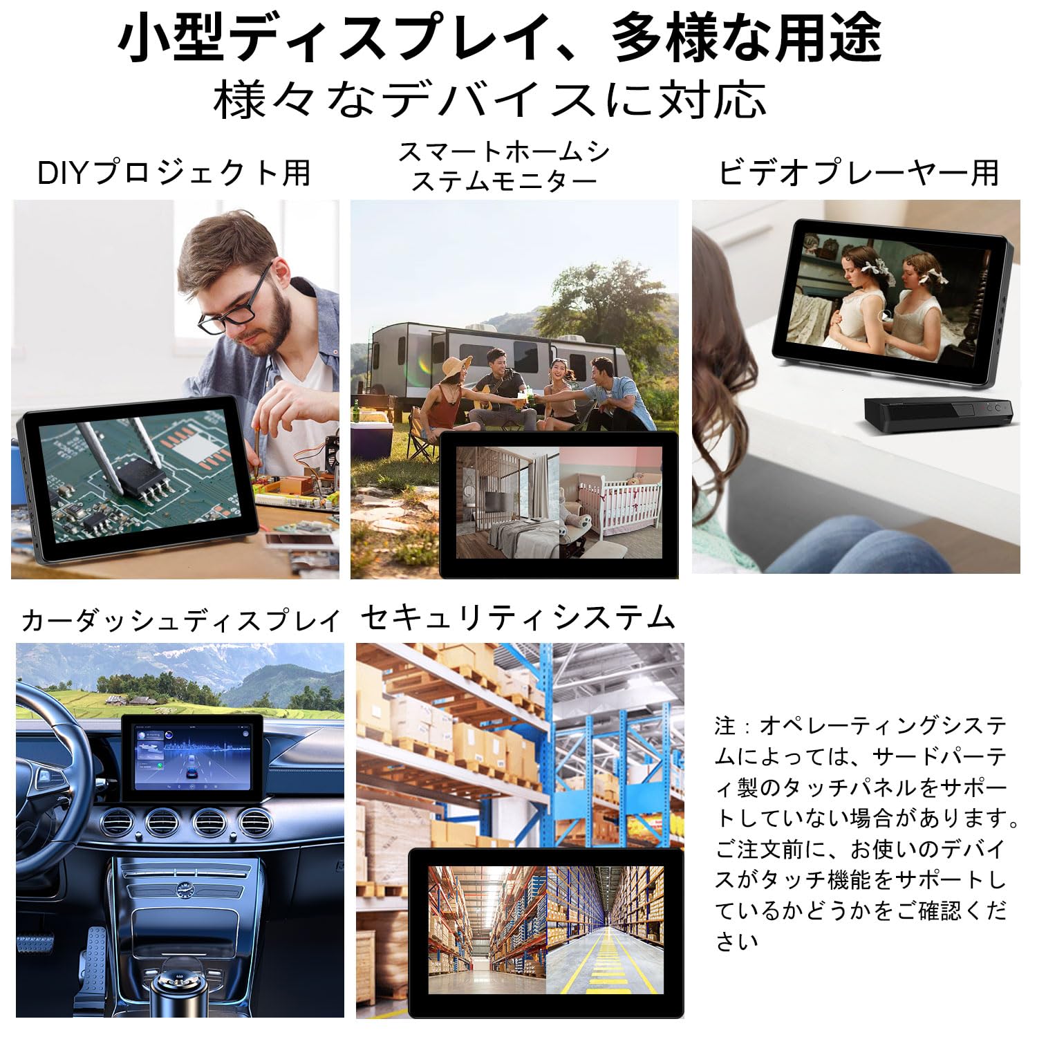 楽天市場】8インチ タッチパネル モバイルモニター 800×480 HDMI×2 USB
