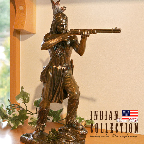 楽天市場】【送料無料】インディアン像 置物 Indian 先住民族 置き物