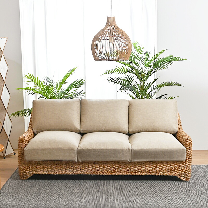 楽天市場】開梱設置無料 ウォーターヒヤシンス ソファー 3人掛けソファ