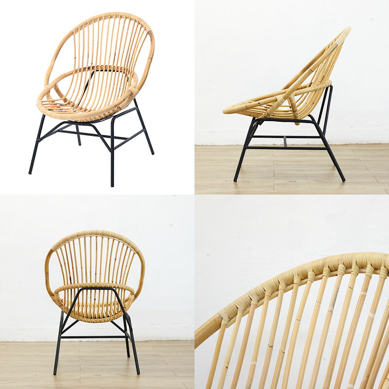 楽天市場】ラタンチェア クッション付き パーソナルチェア 椅子