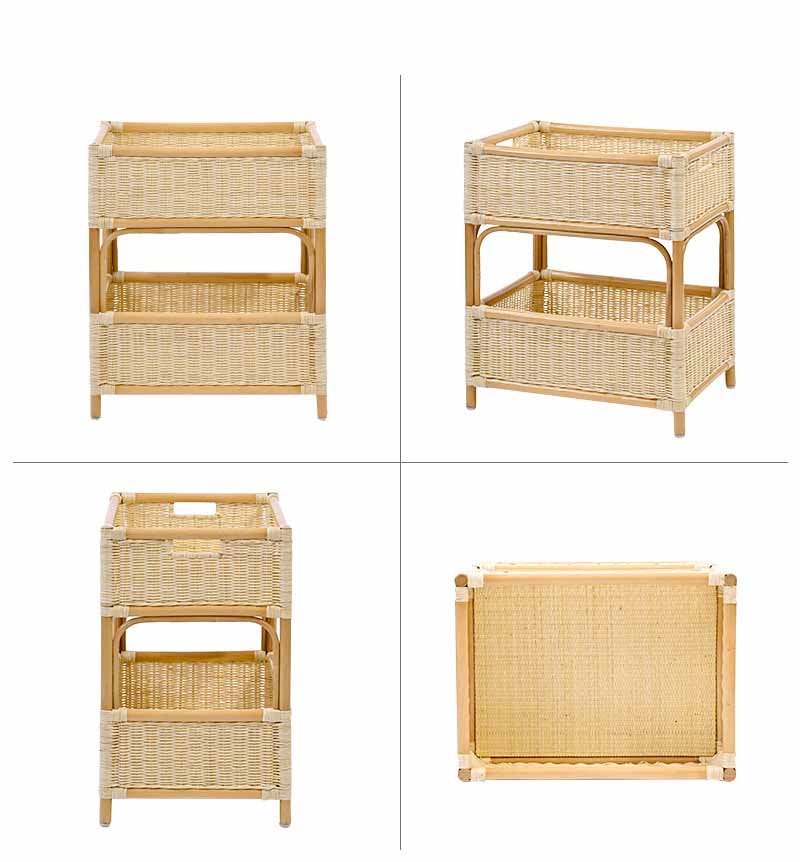 楽天市場】アジアン家具 ラタン 2段ランドリーラック チェスト