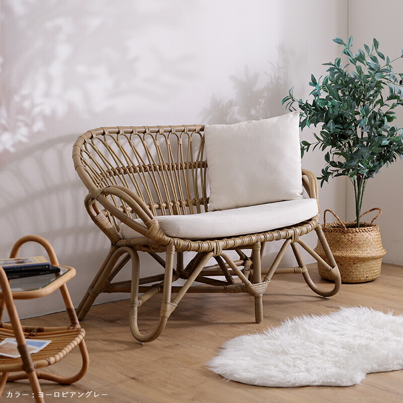 楽天市場】開梱設置無料 アジアン家具 ラタンソファ 2人掛け ラタン