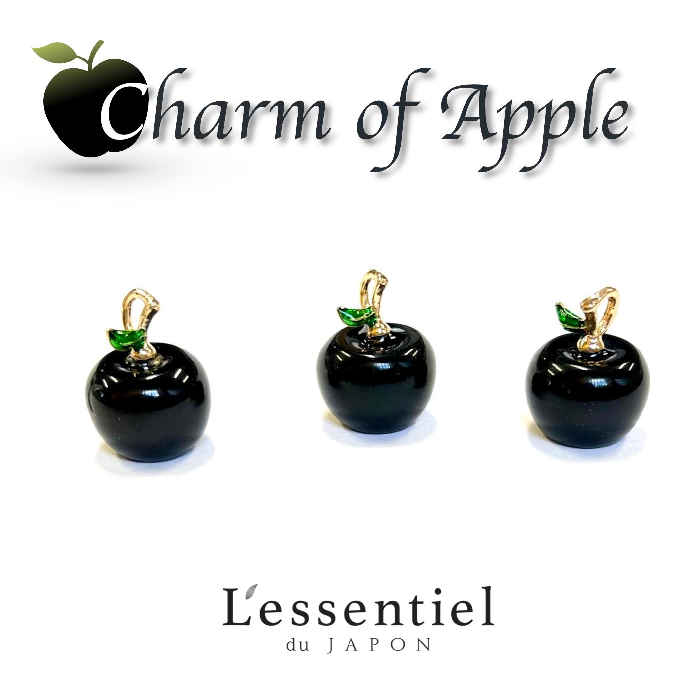 楽天市場】【 ミニ 天然石 チャーム 】 アップル ブラック