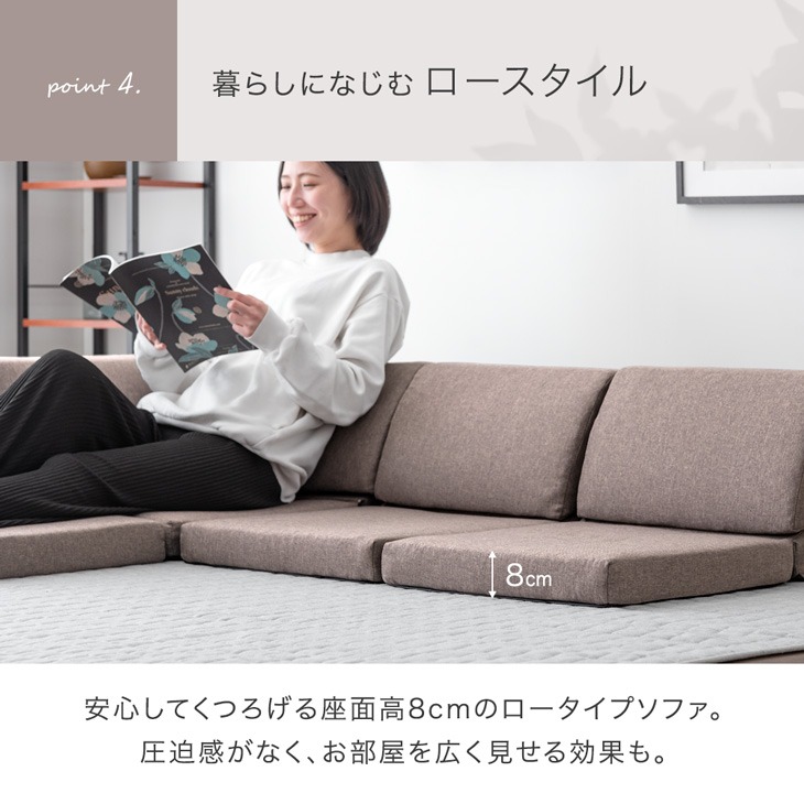 楽天市場】コンパクト ローソファ セット 連結シート 付 ソファ